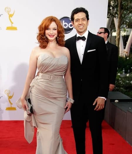 Geoffrey Arend and Christina Hendricks looking very happy at the red carpet event